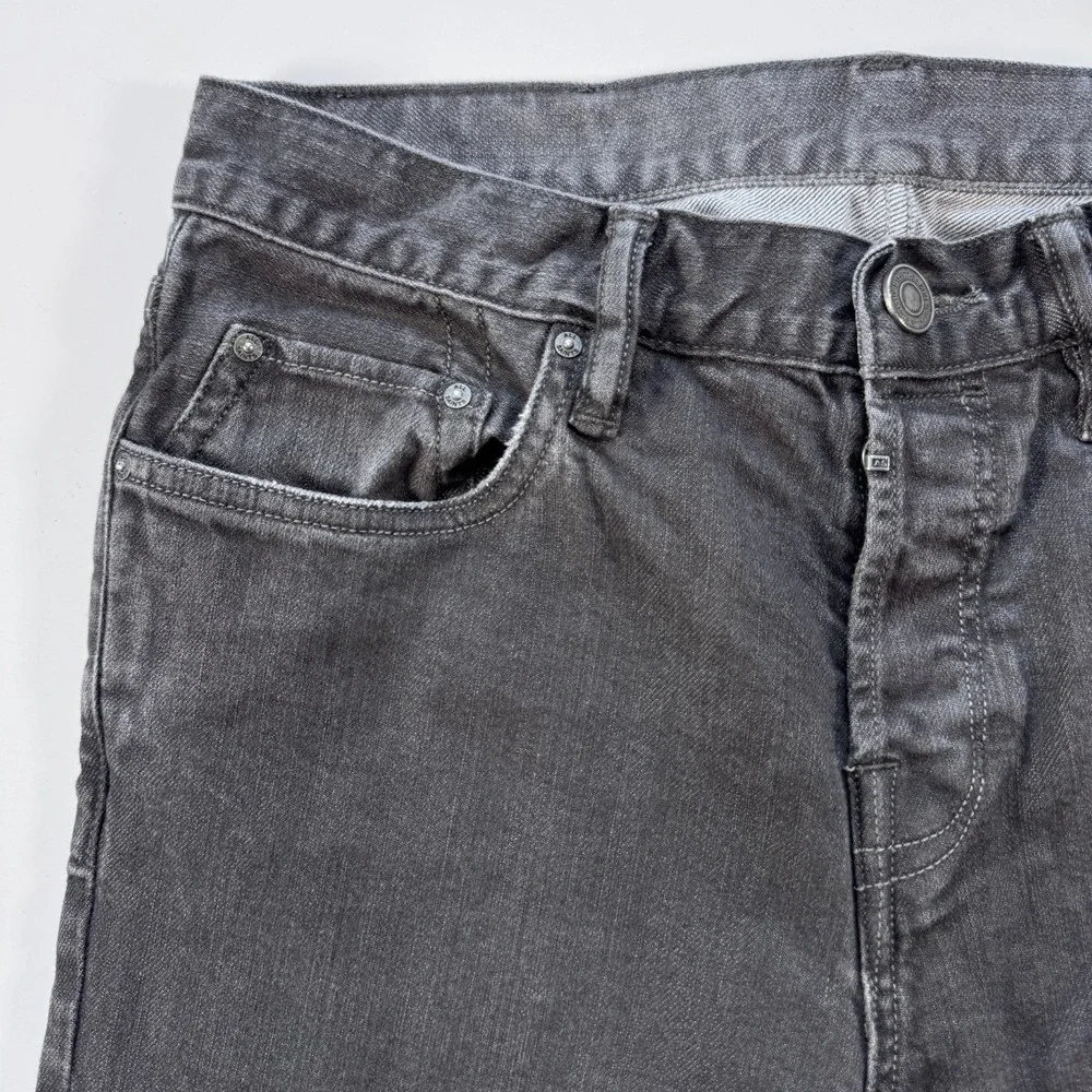 ALL SAINTS Jeans Denim Travolta Cigarette Button Fly Slim Skinny Mens 30x31 Gray